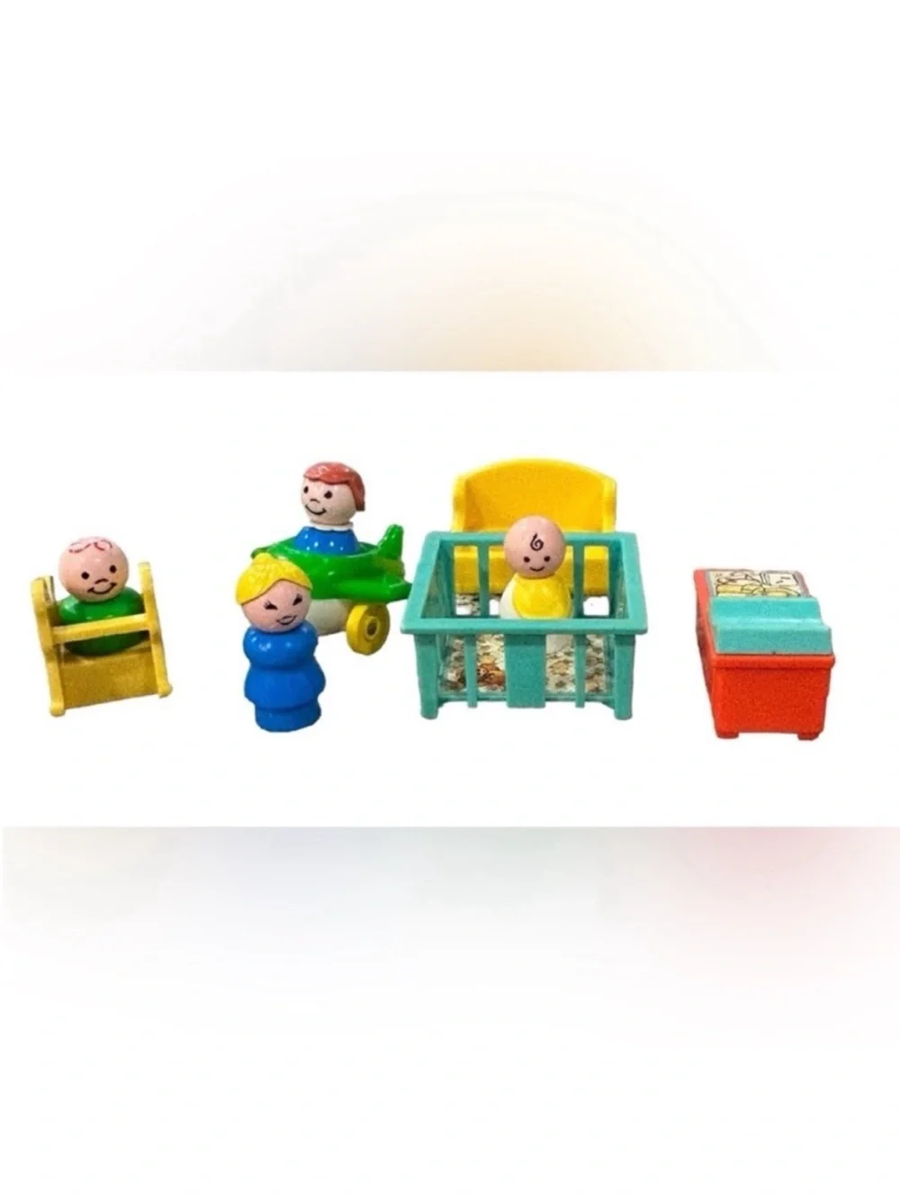 Vintage Fisher Price Little People DollhouseBaby Nursery Baby Furniture & Figure